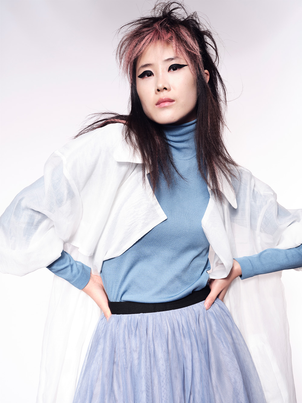 Layered Brunette Hair with Peekaboo Pink - F.A.M.E. Team - Hybrid Collection